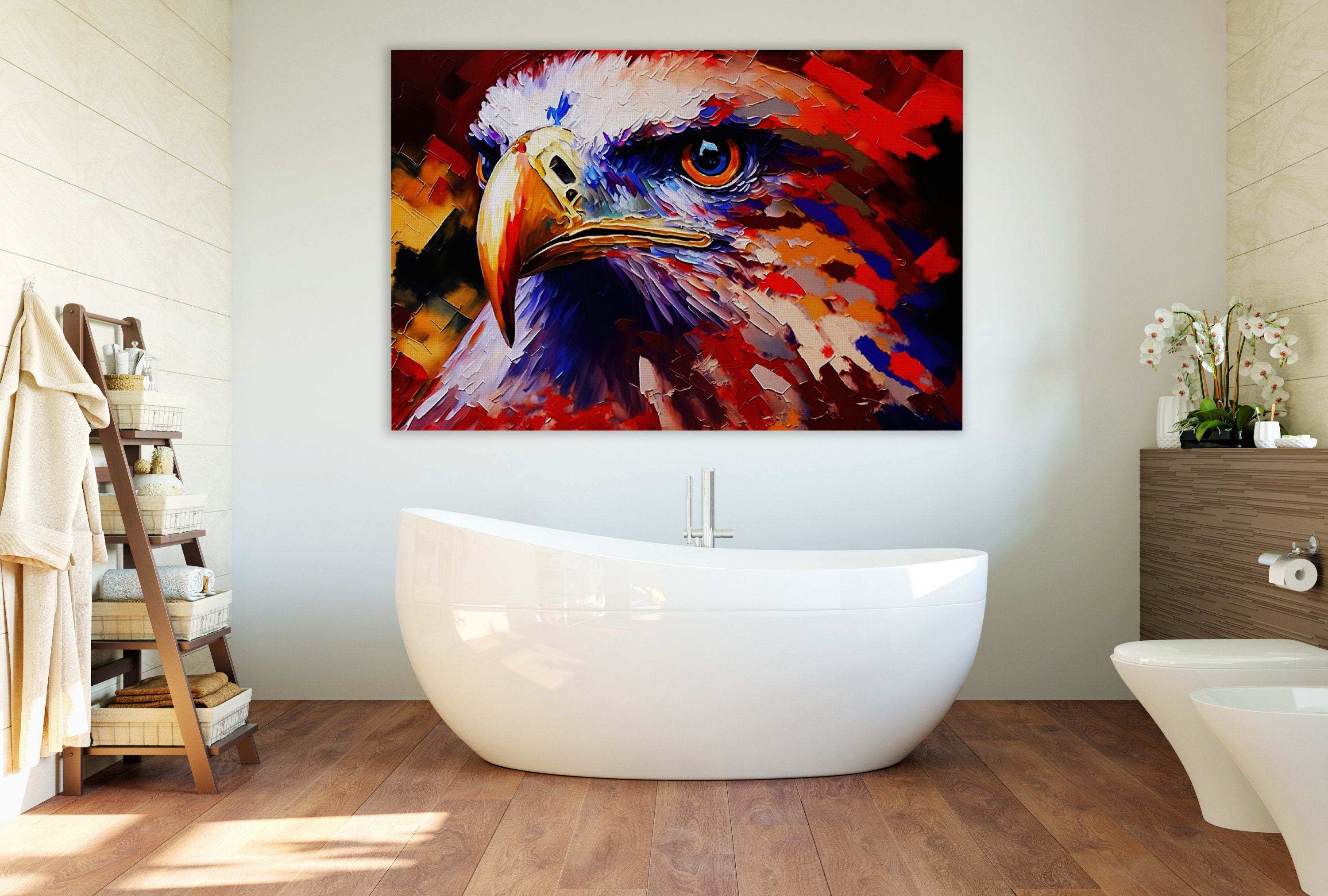 Bald Eagle Canvas Print - Patriotic USA Canvas Decor With Wooden Frame & UV Coating