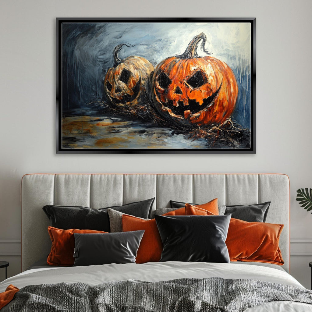 Jack O Lantern Pumpkins - Extra Large Halloween Wall Art | Gallery Wrapped Canvas