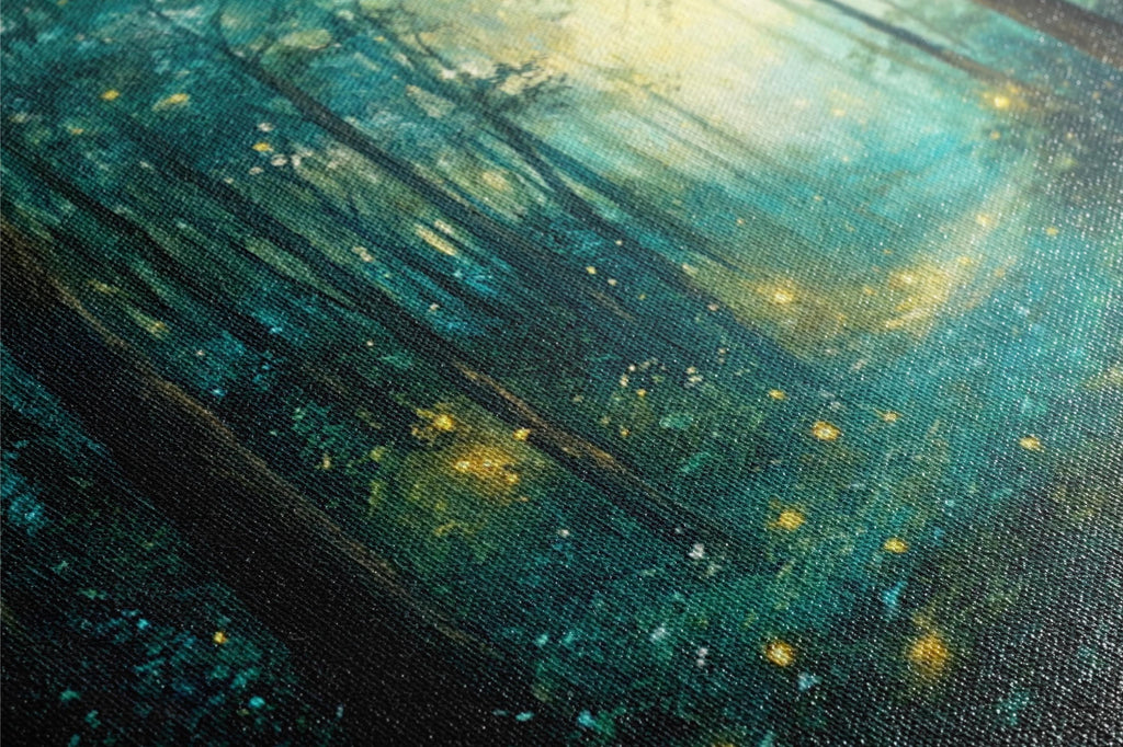 a painting of a forest filled with lots of trees