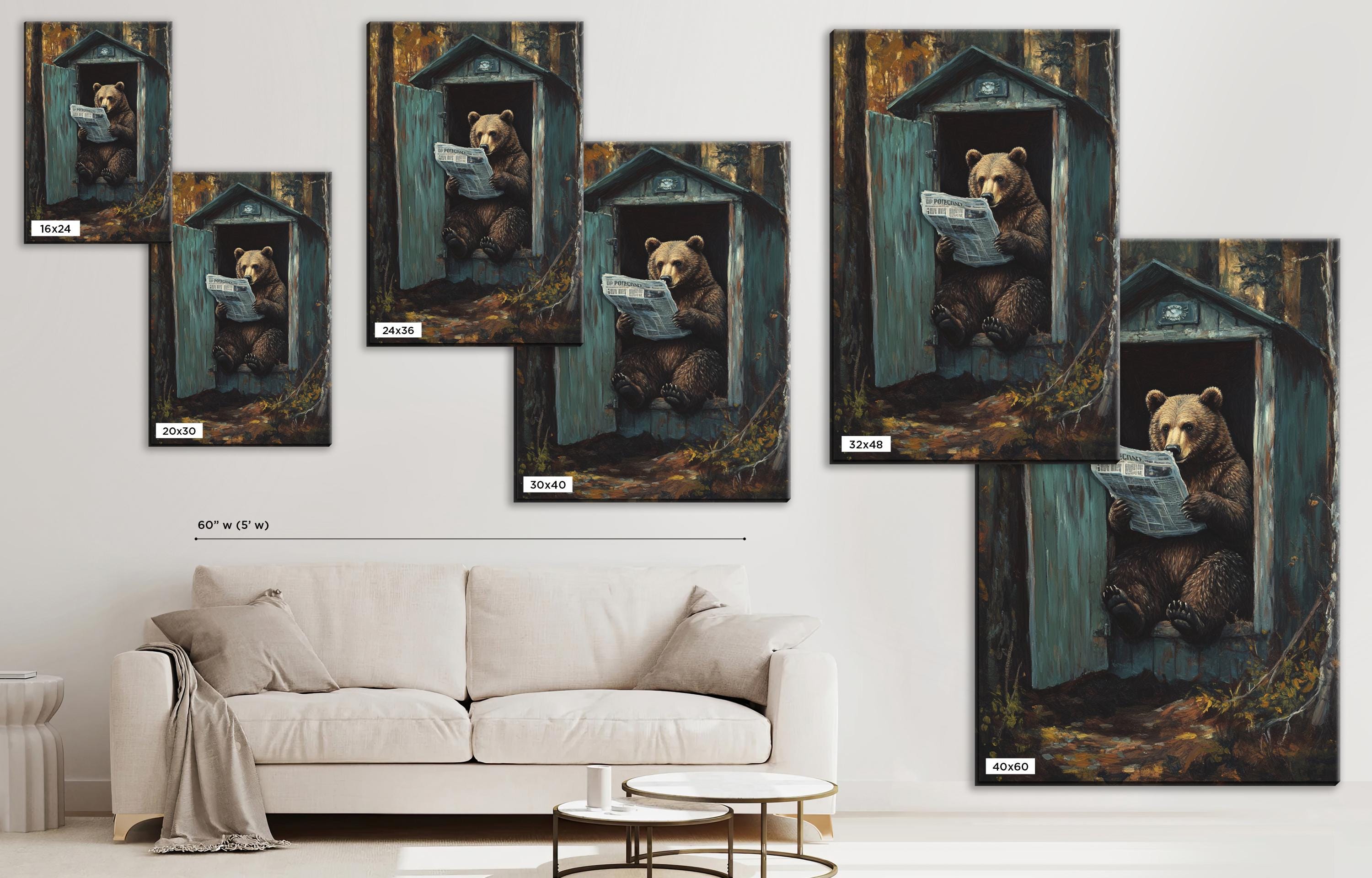 a living room with a couch and a painting on the wall