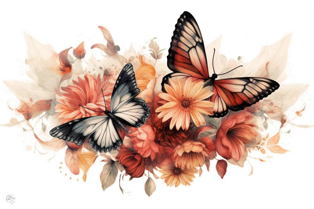 Vibrant Butterfly: Watercolor Wall Art Print, Giclee Print on Canvas, Artist Paper, Watercolor Paper, Available in Extra Large Sizes