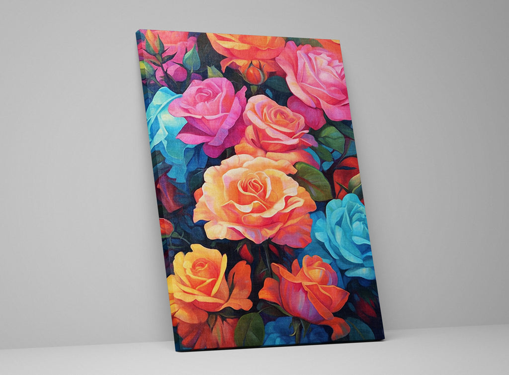 Pastel Rose Canvas – Large Floral Bouquet Art | Gallery Ready Canvas Print