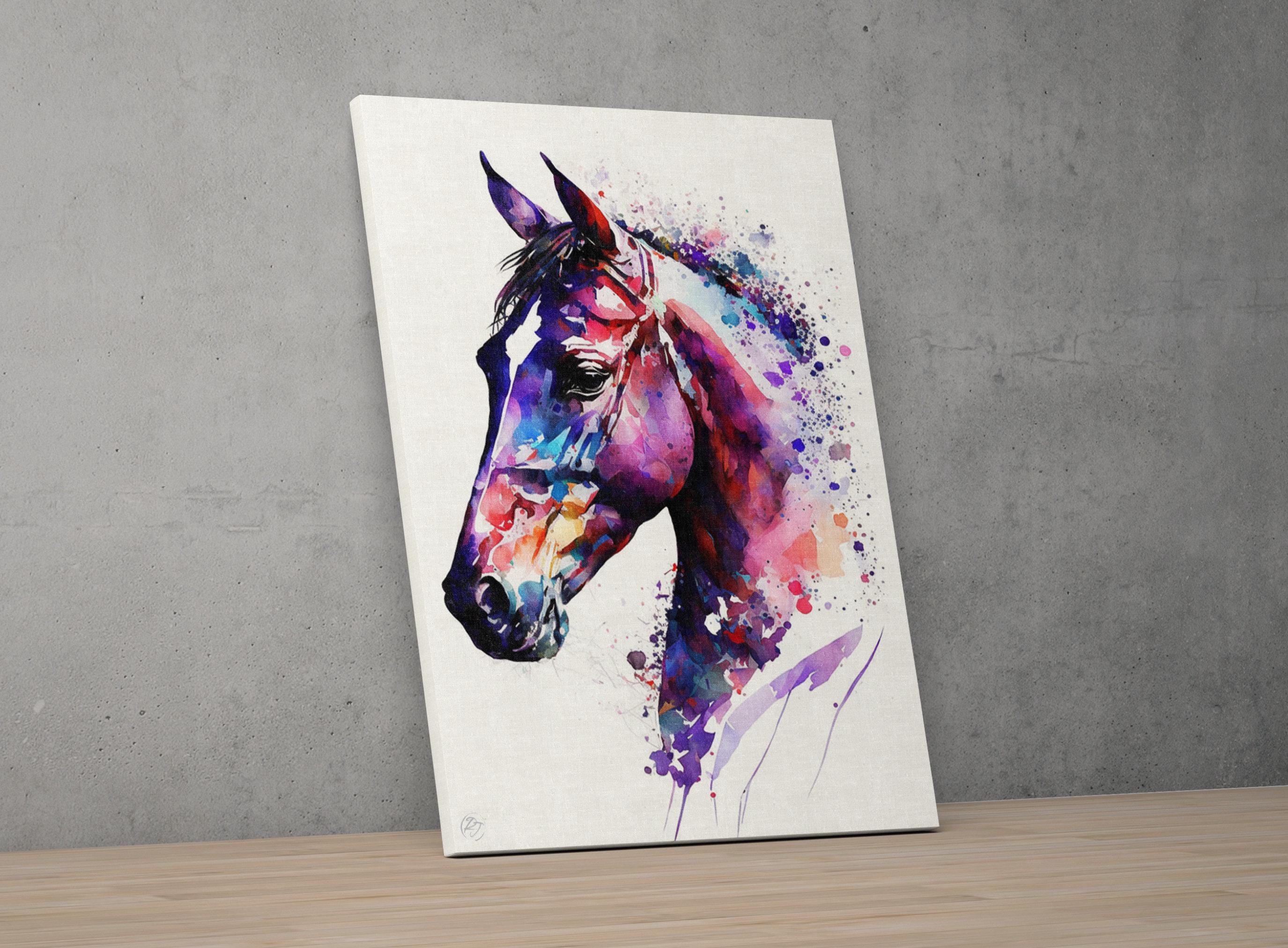 Wild Beauty: Horse Watercolor Painting, Giclee Print on Canvas, Artist Paper, Watercolor Paper, Available in Extra Large Sizes