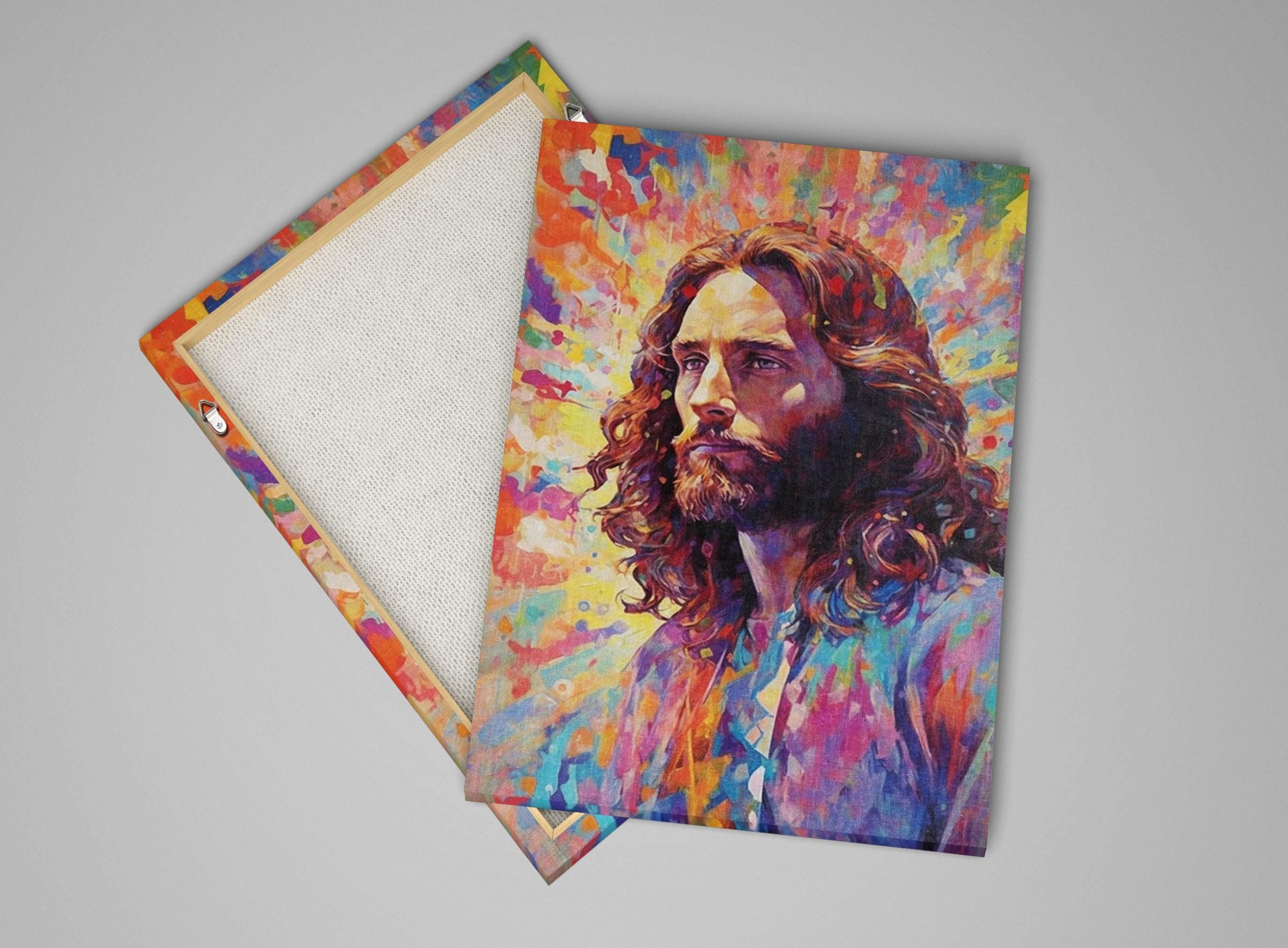 Jesus Christ Canvas Art - Colorful Religious Canvas Print | Large Spiritual Wall Art