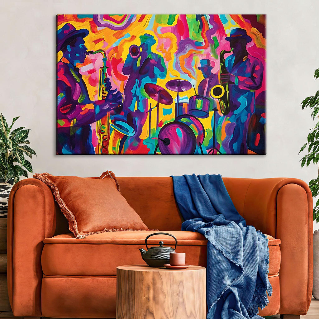 Abstract Jazz Wall Art – Gallery Wrapped Canvas Print | Ready to Hang, Extra Large