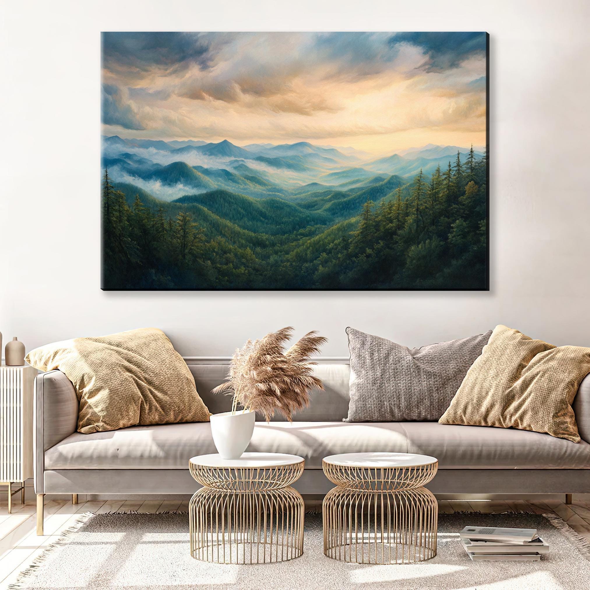 Smoky Mountain Canvas Print - Extra Large Nature Wall Art | Gallery Wrapped Canvas