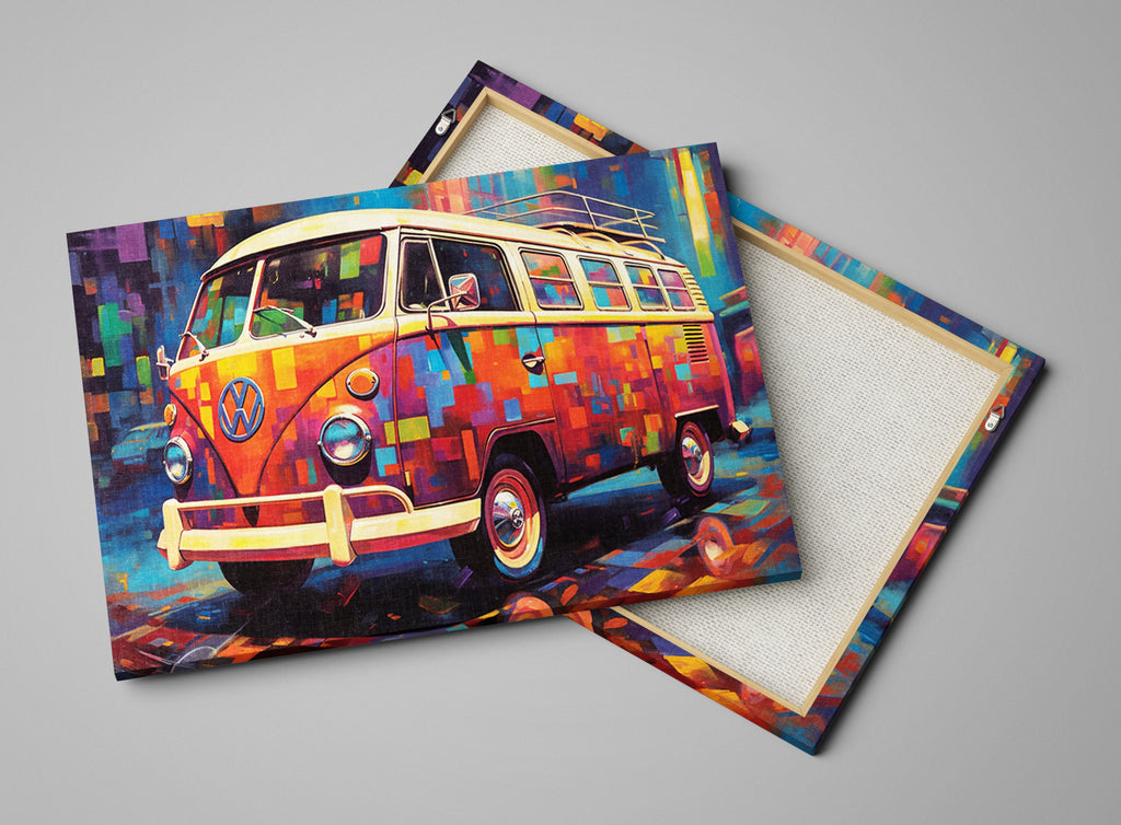 VW Bus Canvas Print - Classic Volkswagen Art | Large Gallery Wrapped Canvas