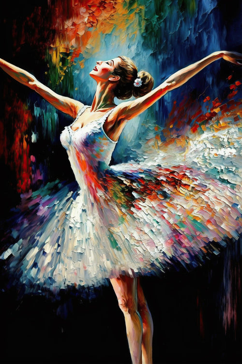 Ballerina Canvas Painting – Elegant Ballet Wall Art on Gallery Ready Canvas