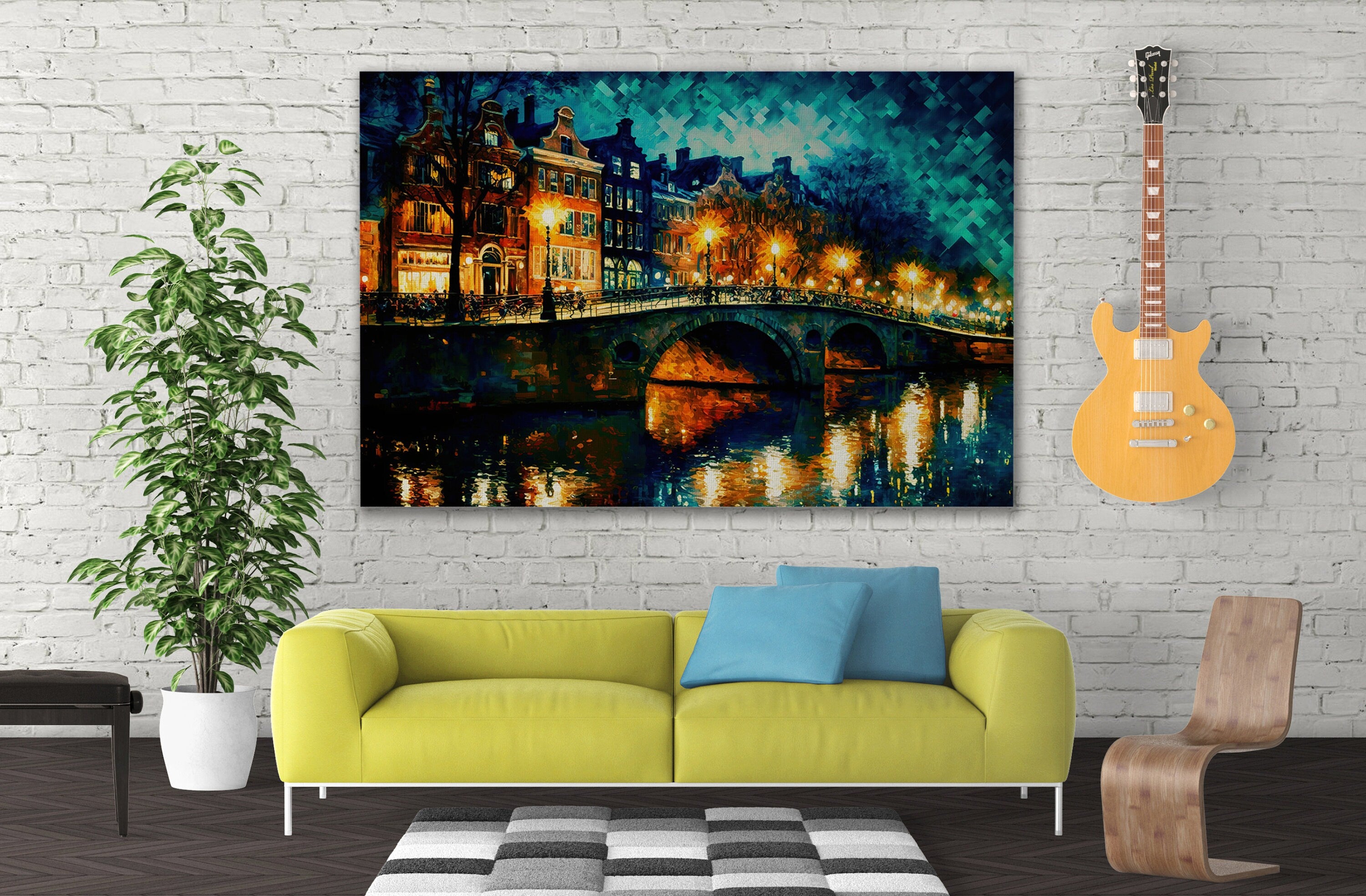 Amsterdam Canvas Art - European Cityscape Print | Bridges of Amsterdam Wall Decor