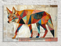 Retro Coyote Art - Large Canvas Print | Mid Century Modern Desert Decor, Gallery Wrapped