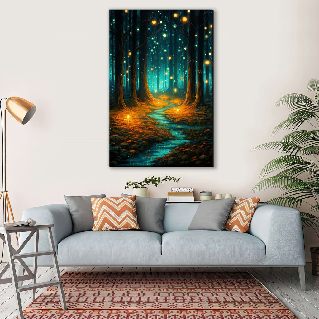 Magical Forest Canvas - Enchanted Woodland Wall Art | Gallery Wrapped Canvas Print