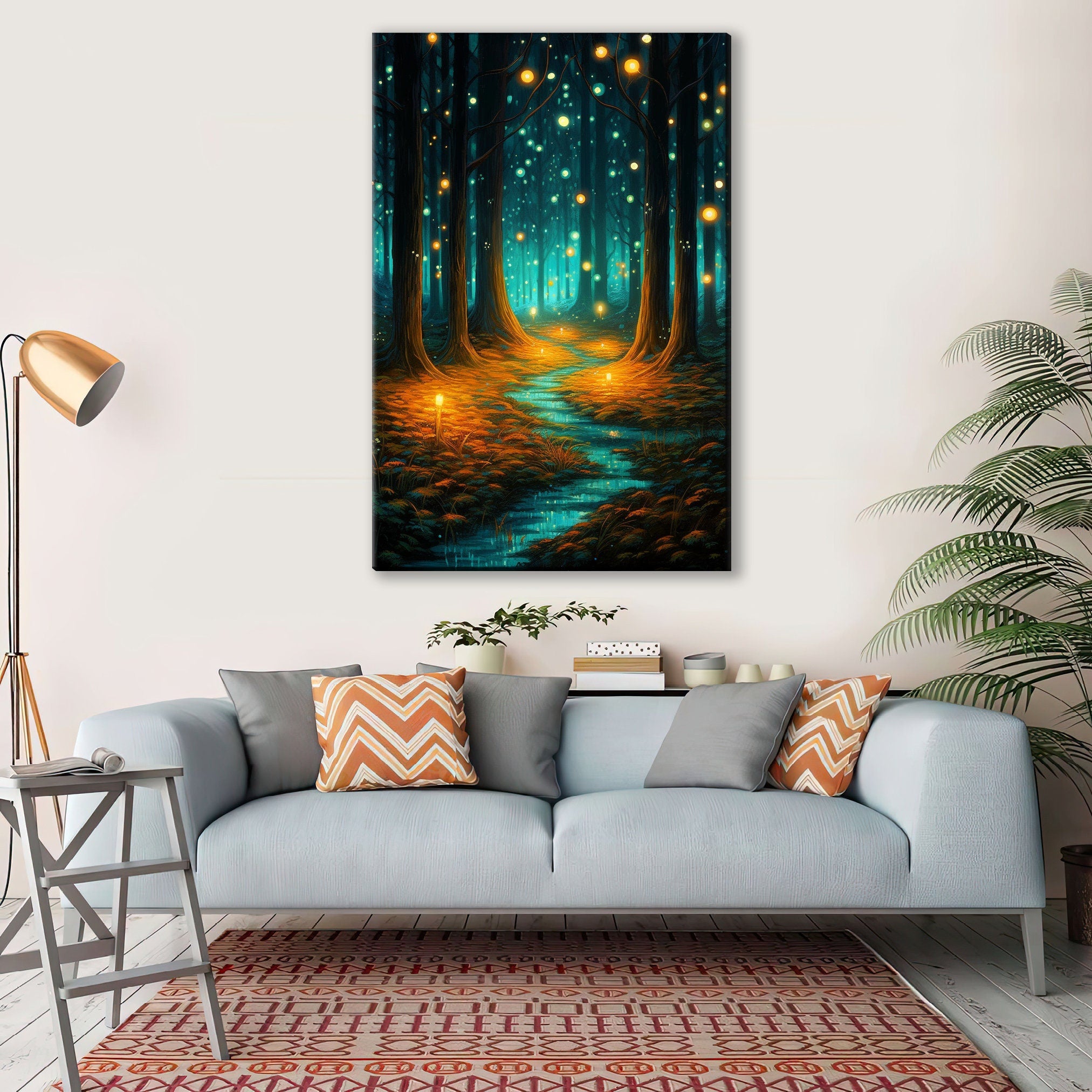 Magical Forest Canvas - Enchanted Woodland Wall Art | Gallery Wrapped Canvas Print