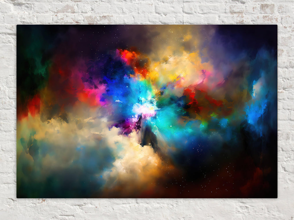 Nebula Canvas Art – Colorful Celestial Space Painting | Gallery-Wrapped Giclée Print