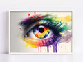 Surreal Eye: Watercolor Wall Art Print, Giclee Print on Canvas, Artist Paper, Watercolor Paper, Available in Extra Large Sizes