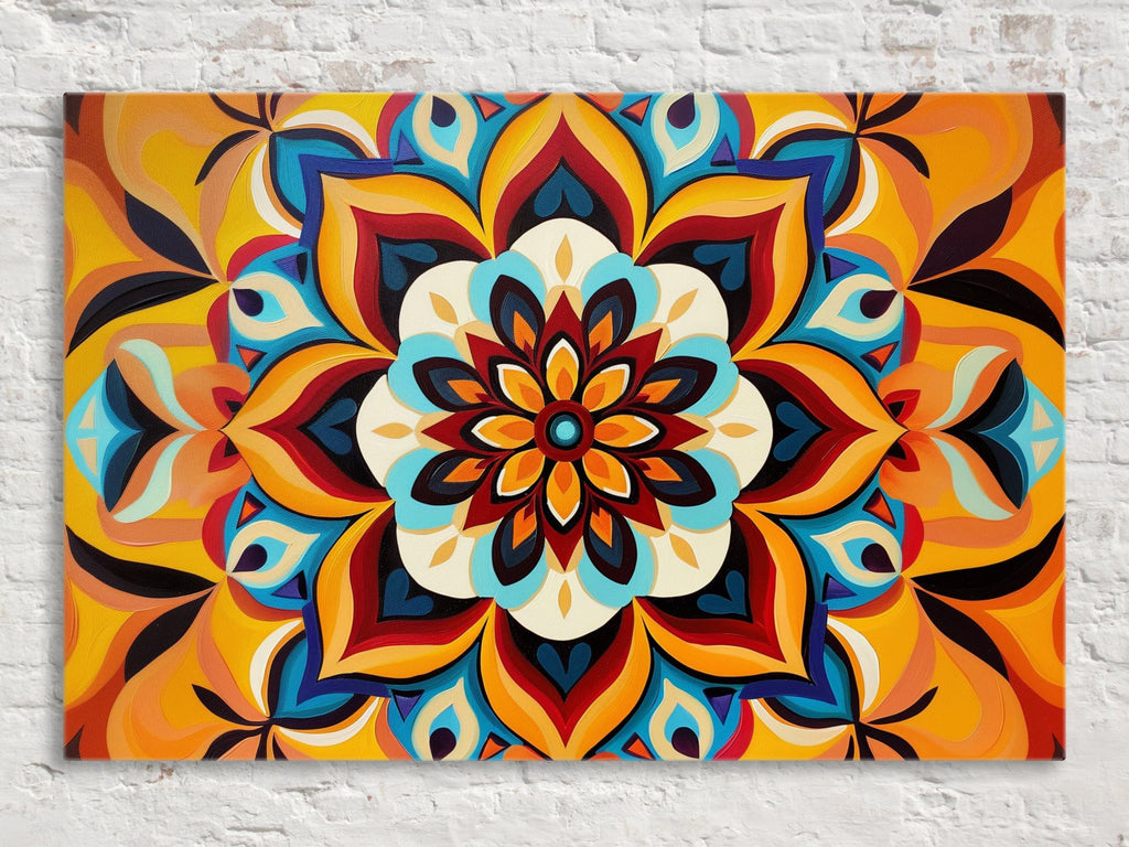 Boho Wall Art - Extra Large Gallery Wrapped Canvas | Colorful Abstract Patterned Painting