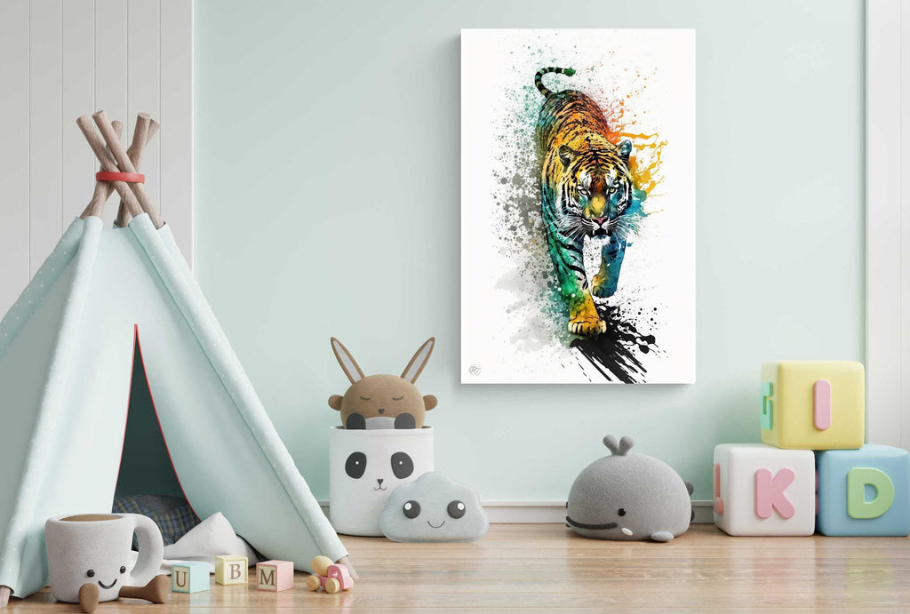 Wildlife Majesty: Tiger Watercolor Painting, Giclee Print on Canvas, Artist Paper, Watercolor Paper, Available in Extra Large Sizes