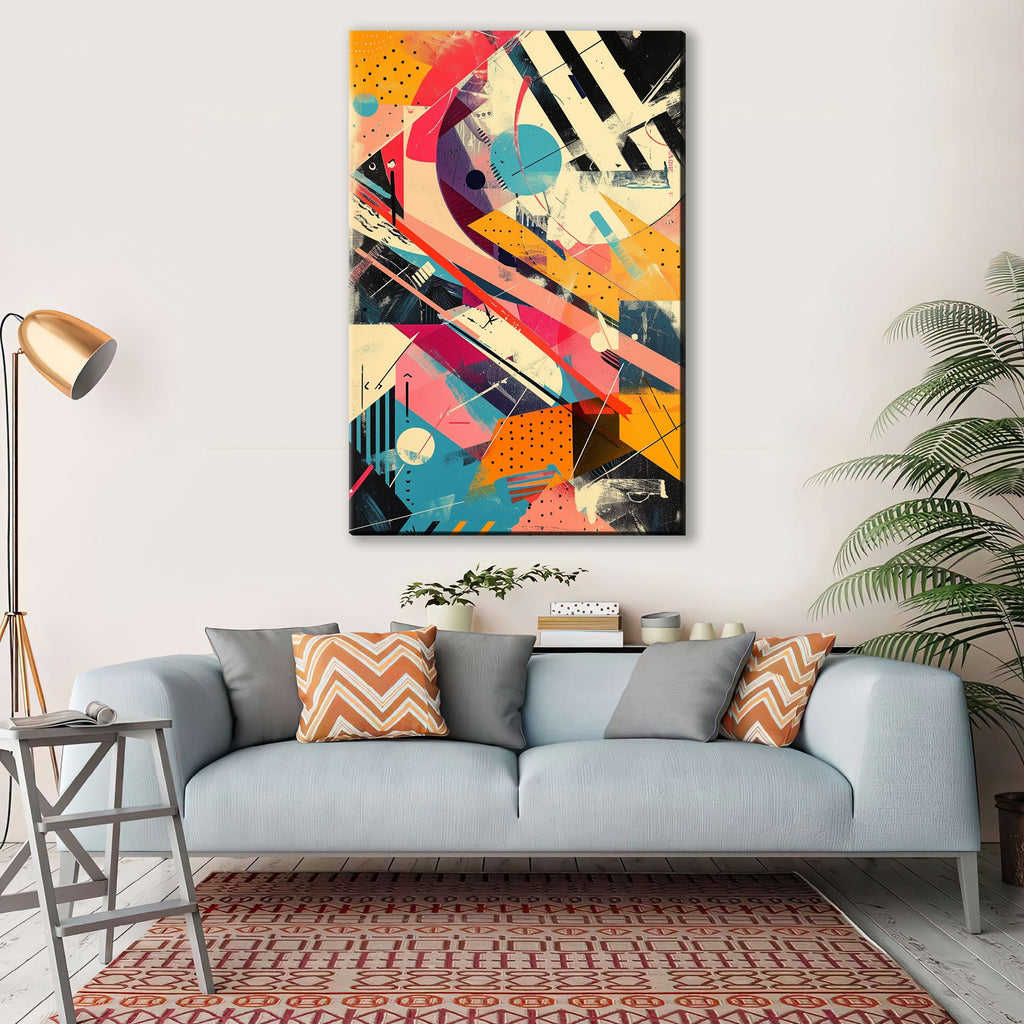 Retro Futurism Canvas – Large Abstract Wall Art | Gallery Wrapped, UV Coated Print