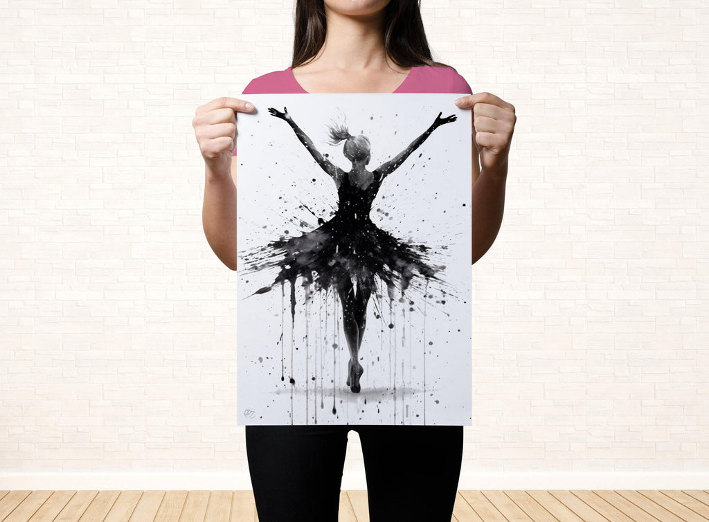 Graceful Dance Moves: Watercolor Ballerina Painting, Giclee Print on Canvas, Artist Paper, Watercolor Paper, Available in Extra Large Sizes