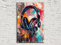 Retro Headphones Art – Pop Art Wall Decor | Large Canvas Print Ready to Hang