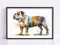 Bulldog Lover's Delight: Watercolor Bulldog Wall Art, Giclee Print on Canvas, Artist Paper, Watercolor Paper, Available in Extra Large Sizes