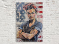 Rosie the Riveter Art – Feminist Wall Art Large Canvas Print, Ready to Hang