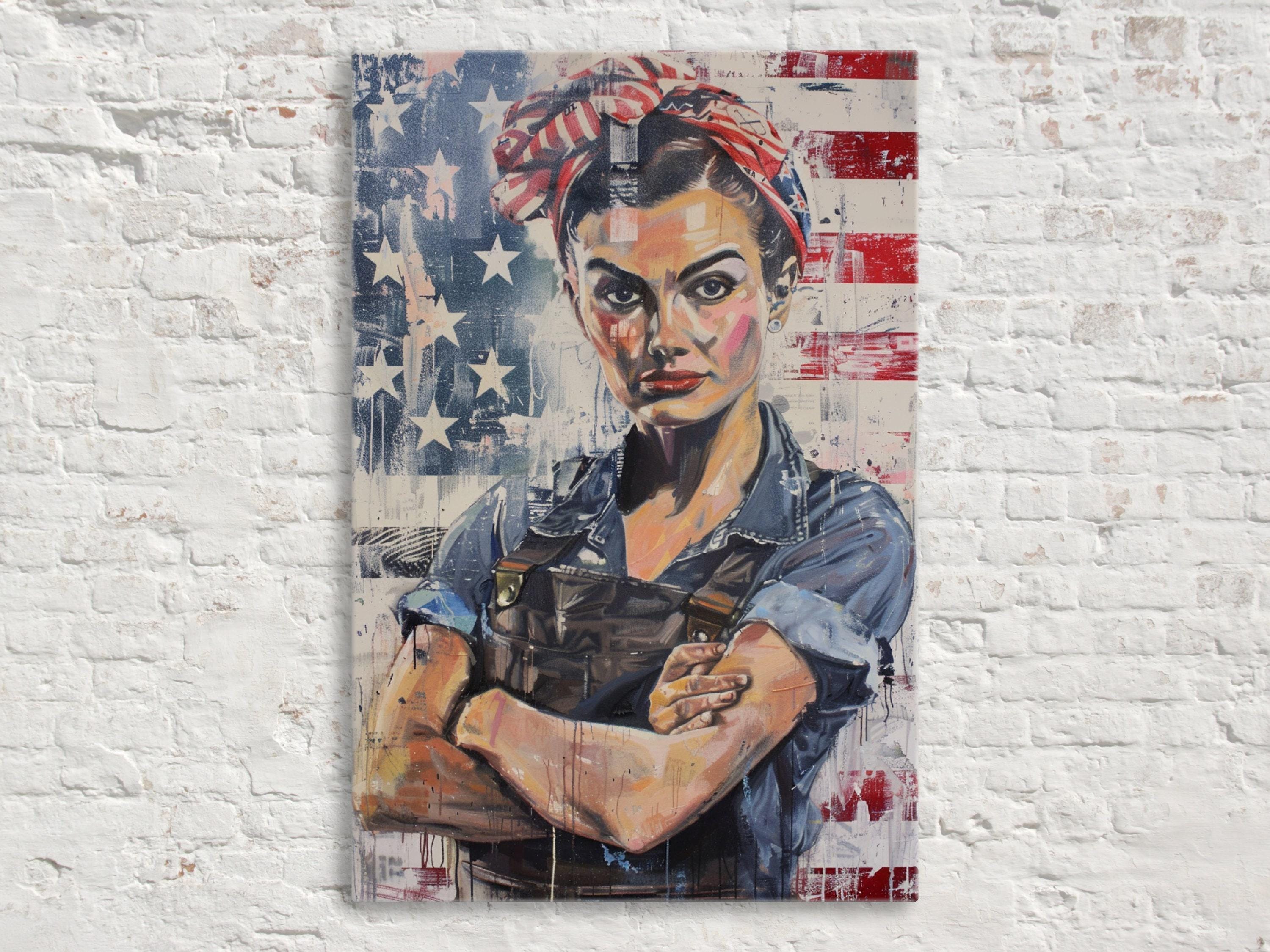 Rosie the Riveter Art – Feminist Wall Art Large Canvas Print, Ready to Hang