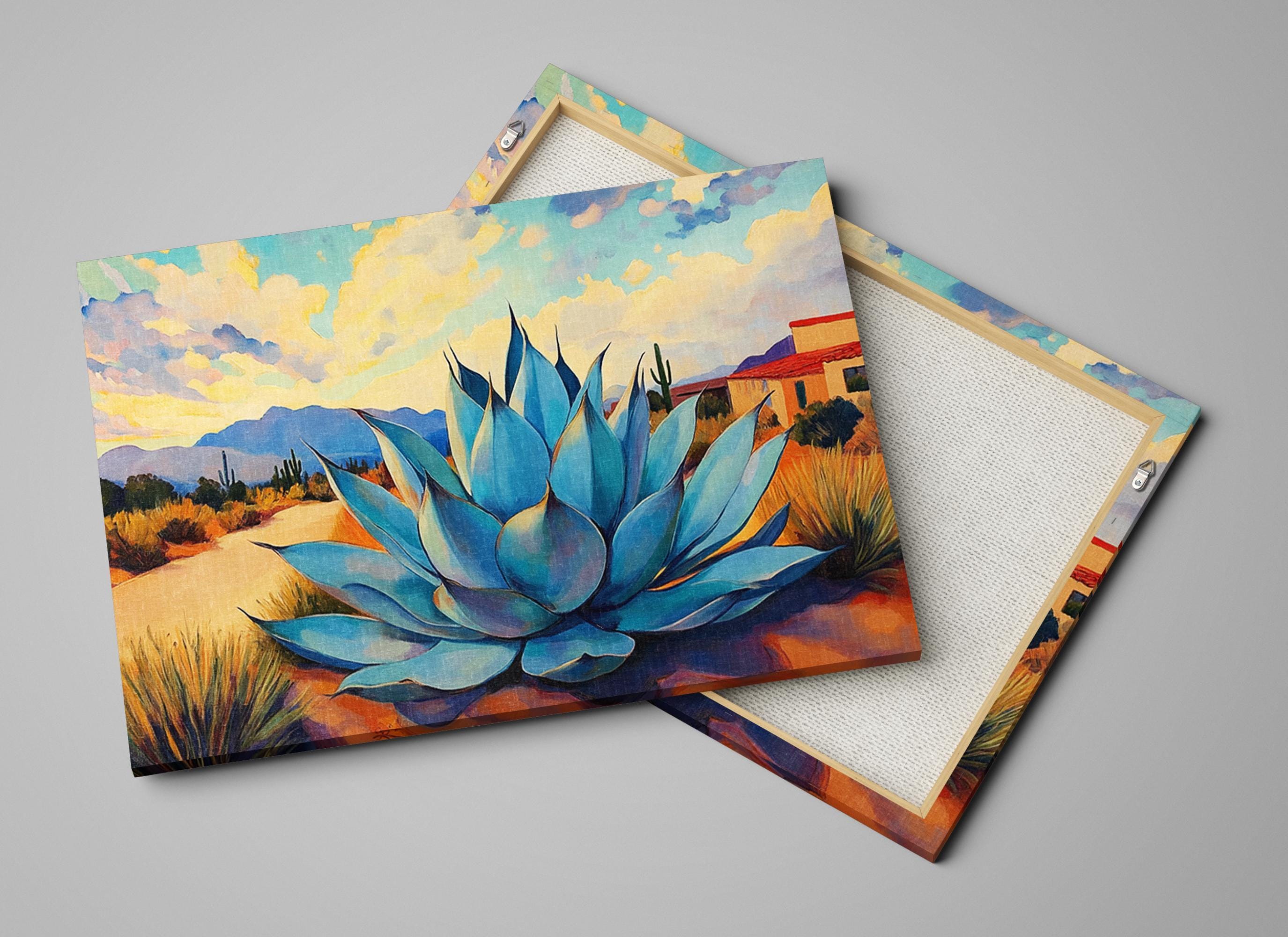 Blue Agave Canvas Print - Desert Wall Art | Framed Gallery Wrapped Ready to Hang