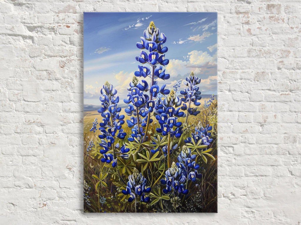 Texas Bluebonnet Art – Large Canvas Floral Wall Decor | Gallery Wrapped Canvas