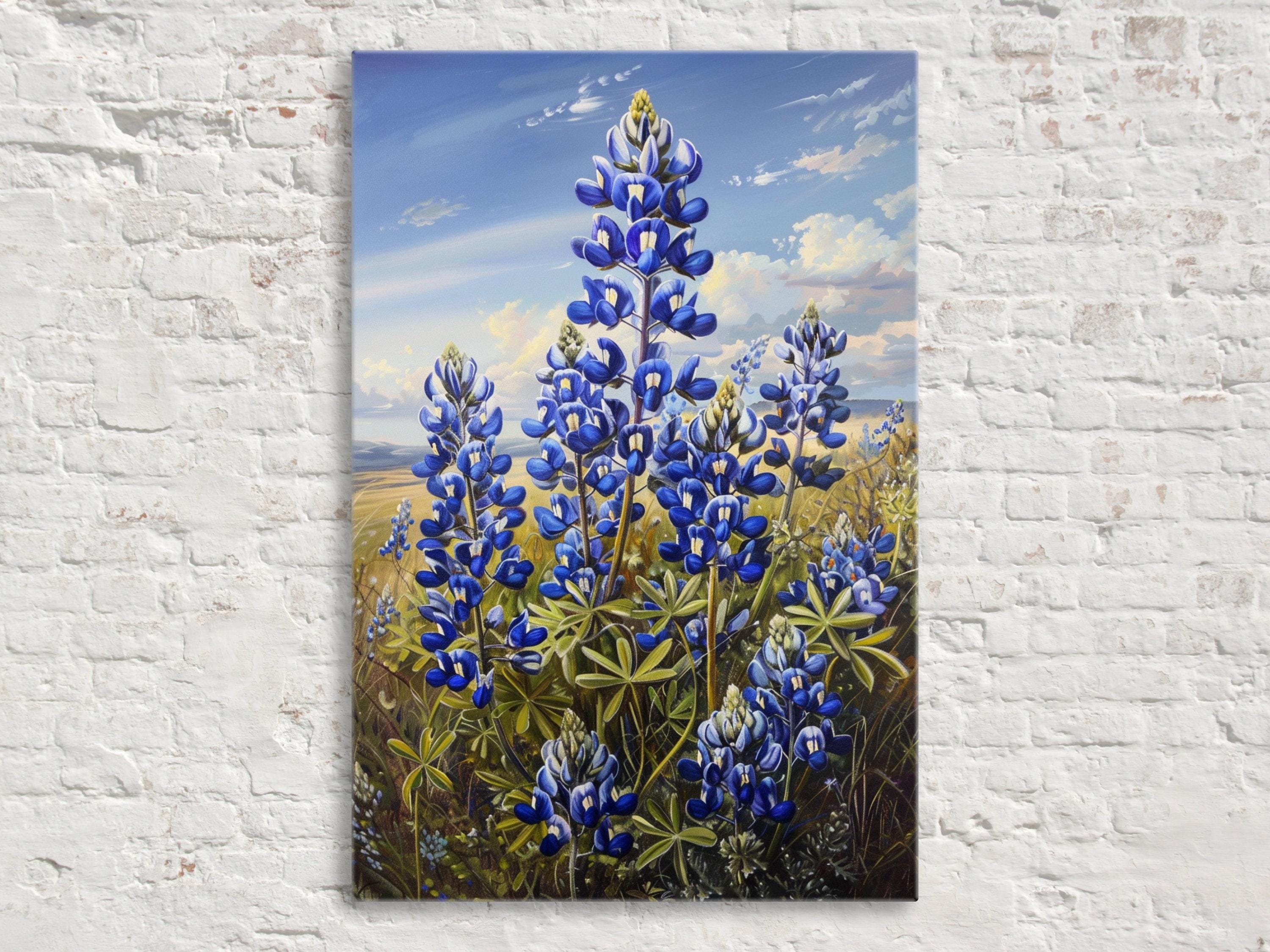 Texas Bluebonnet Art – Large Canvas Floral Wall Decor | Gallery Wrapped Canvas