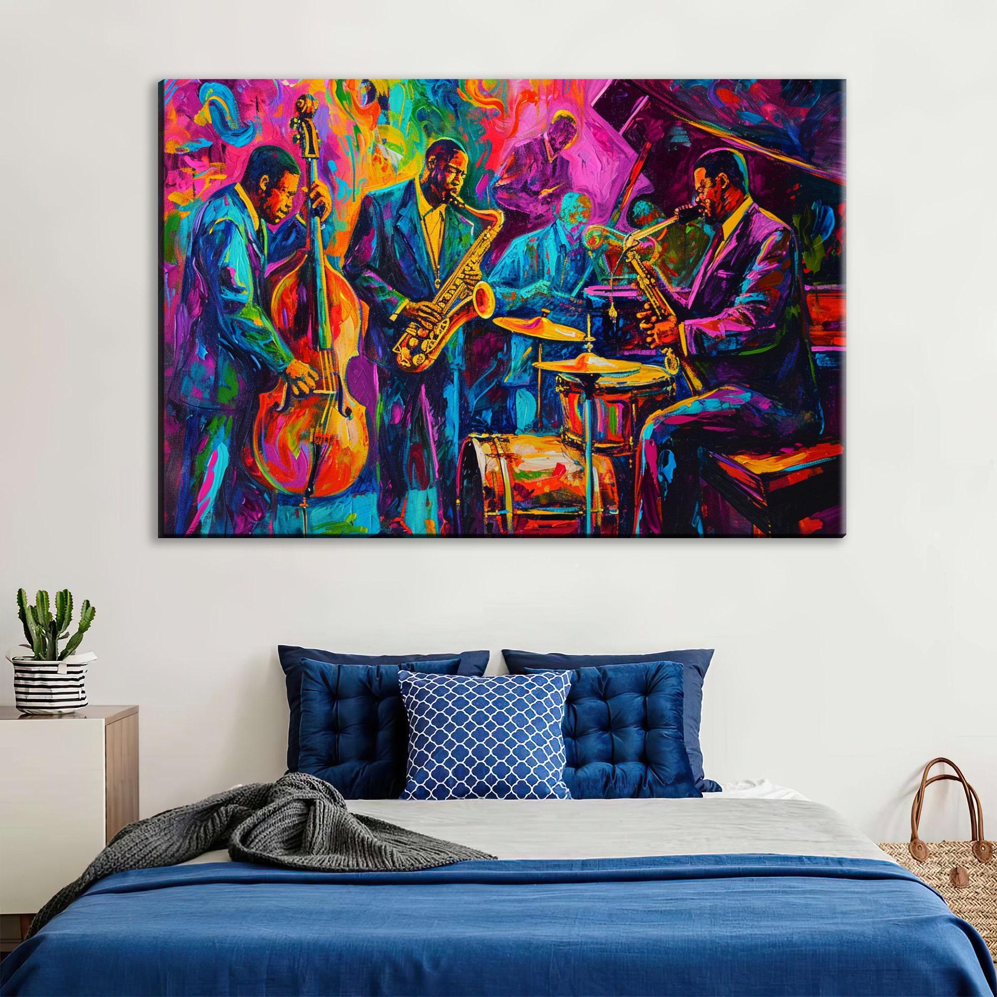 Jazz Canvas Wall Art – Vibrant Jazz Wall Decor | Gallery Wrapped Music Canvas Print