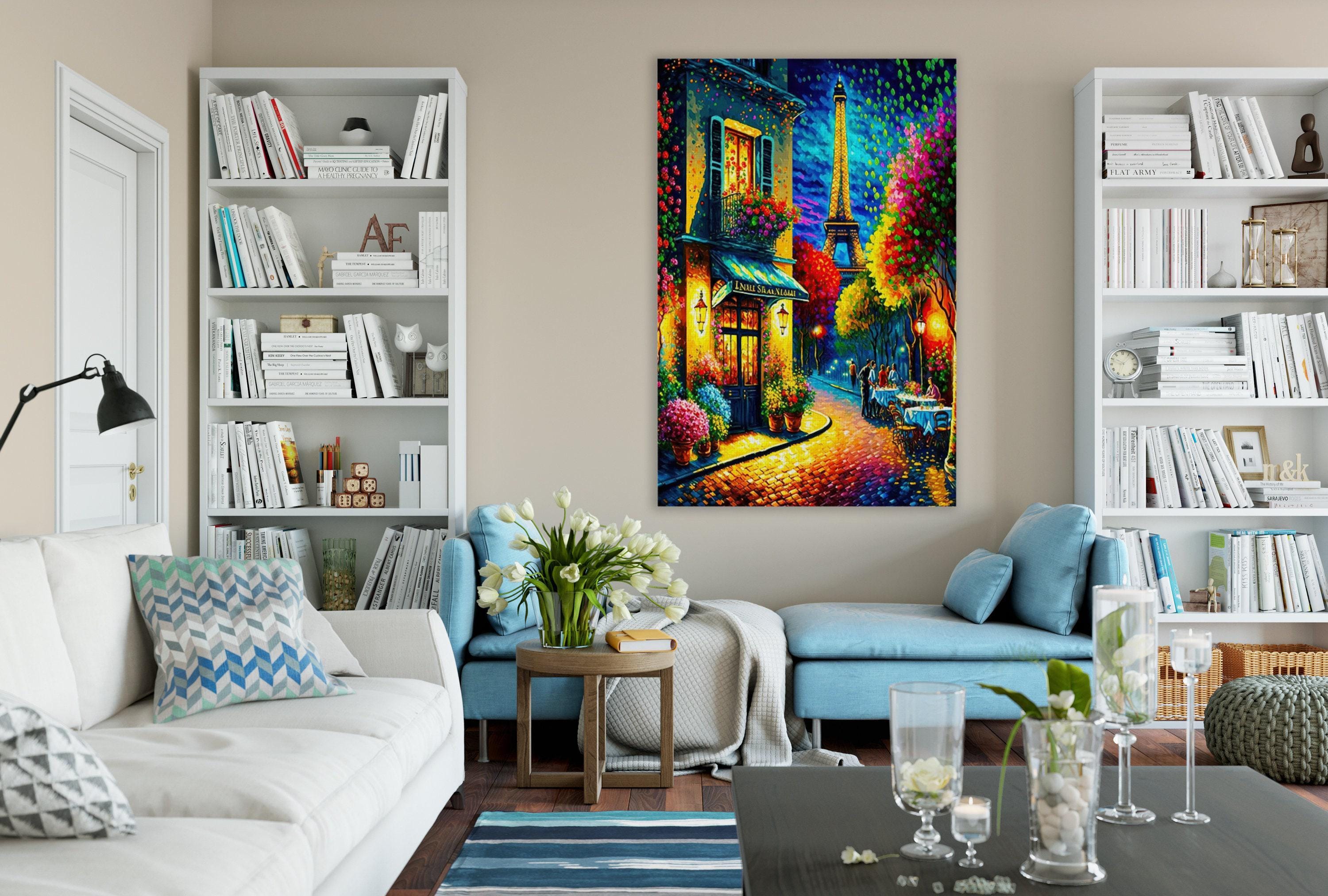 Paris Eiffel Tower Painting – Vibrant Paris Cityscape Print | Gallery Ready Canvas Art