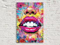 Woman Lips Wall Art - Luscious Lips Decor on Large Canvas Print, Gallery Ready