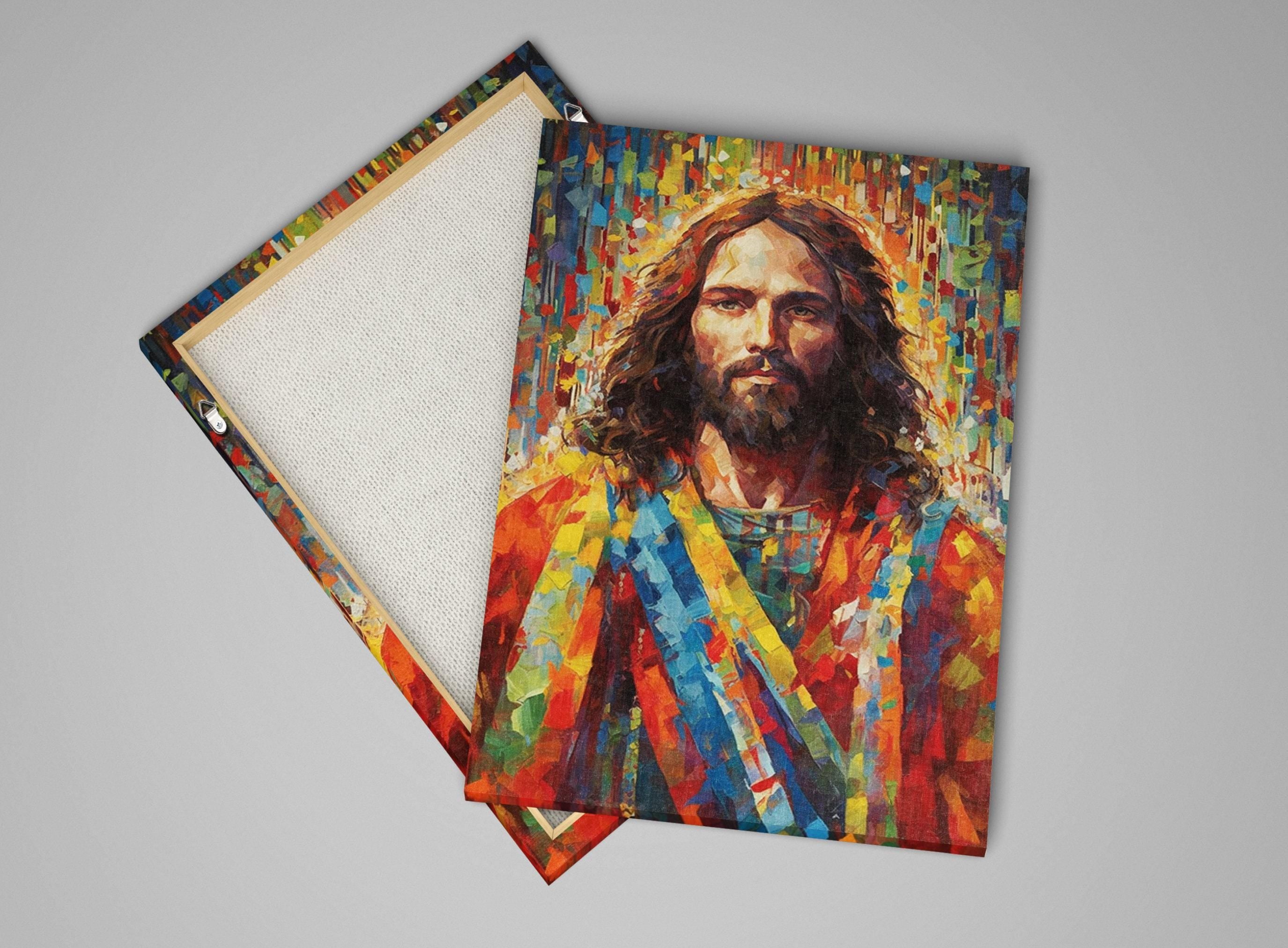 Jesus Christ Canvas Art - Large Religious Oil Painting on Gallery Ready Wood Frame