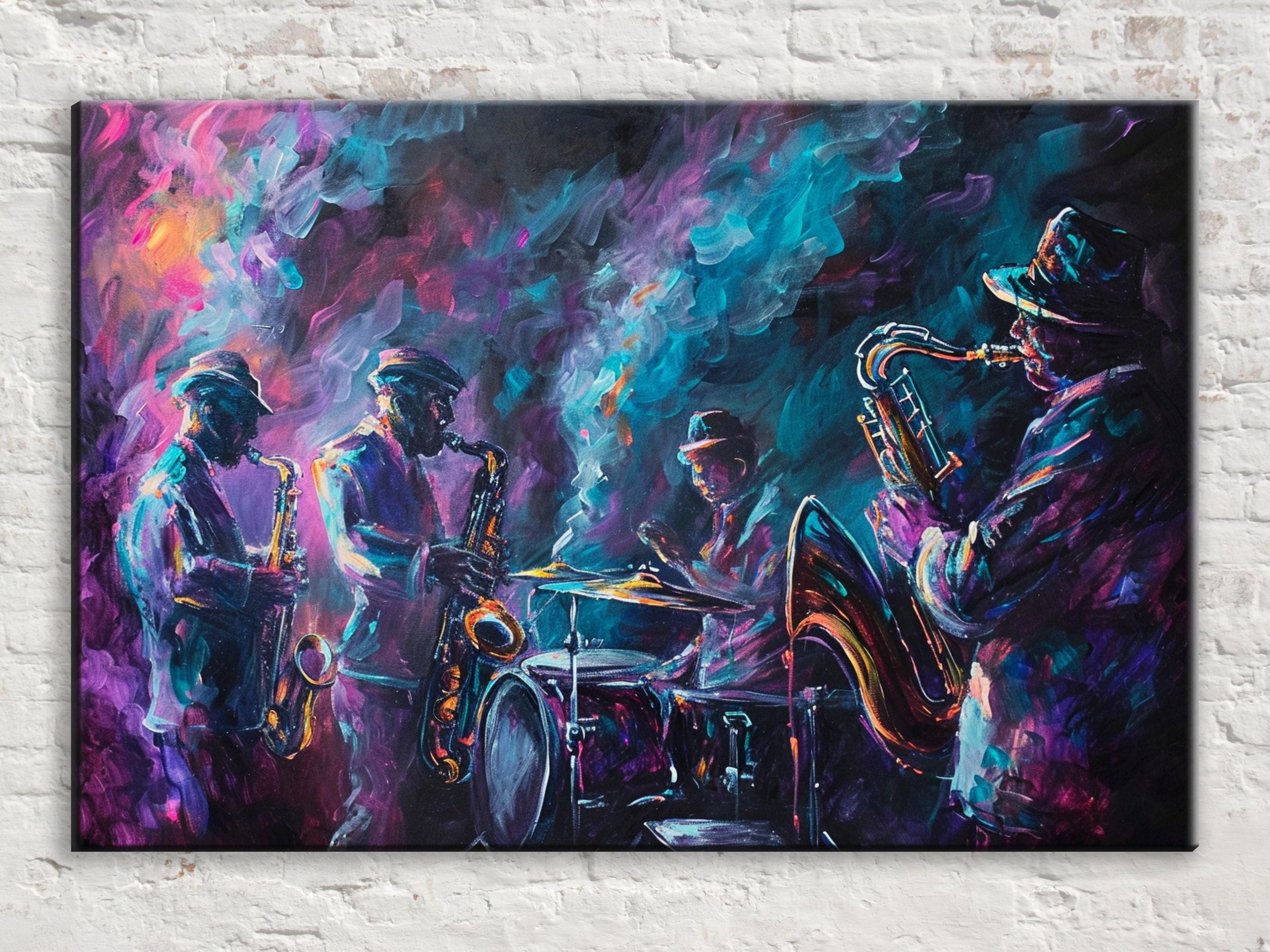 Jazz Wall Art – Abstract Jazz Canvas | Extra Large Gallery Wrapped Canvas Print