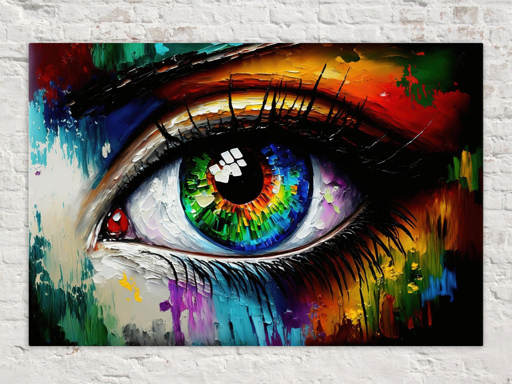 Eye Canvas Print - Abstract Colorful Eye Painting on Gallery Ready Canvas