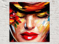 Red Lips Canvas - Woman Canvas Print With Vibrant Oil Painting, Sexy Lips Artwork