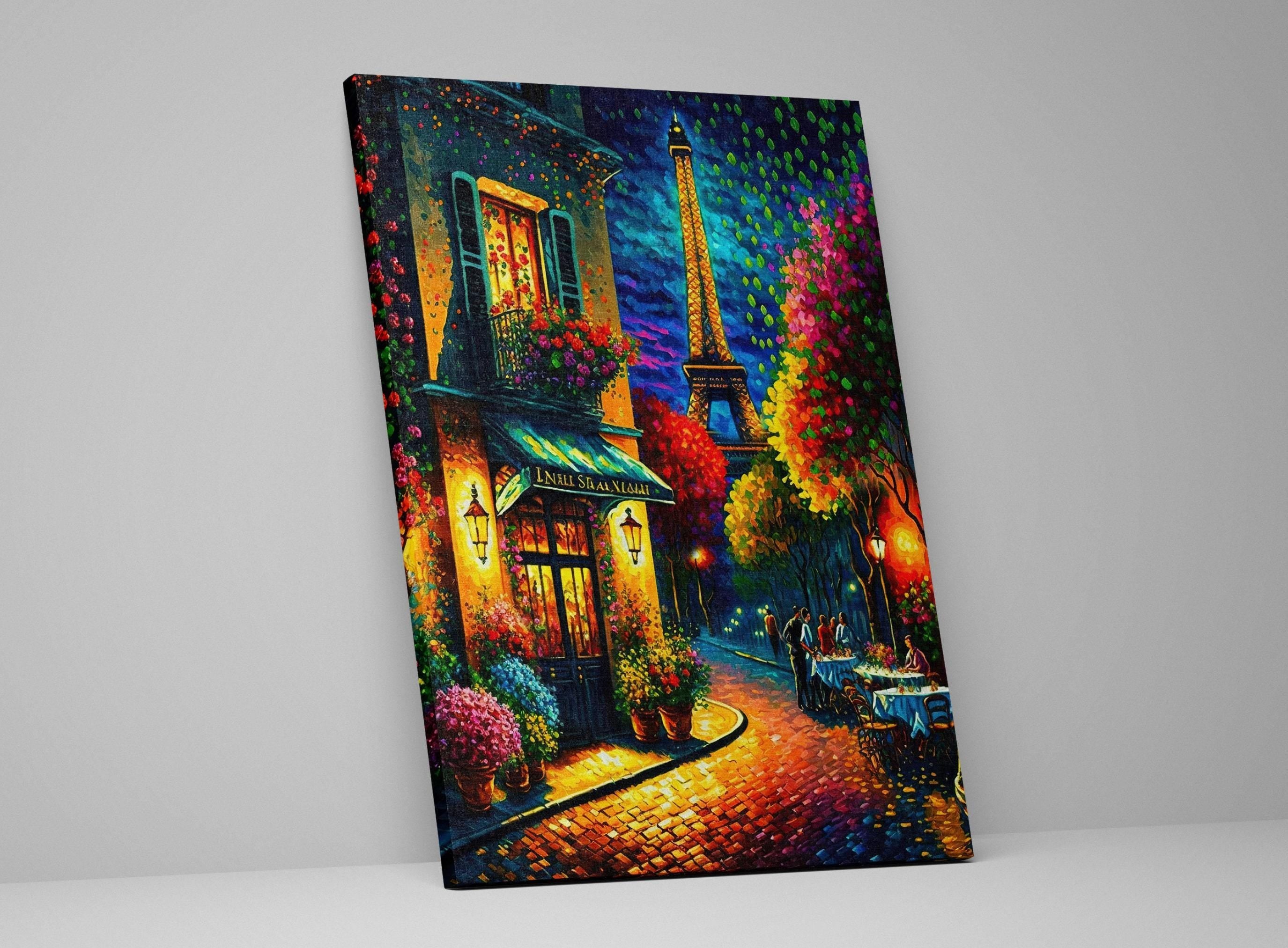 Paris Eiffel Tower Painting – Vibrant Paris Cityscape Print | Gallery Ready Canvas Art