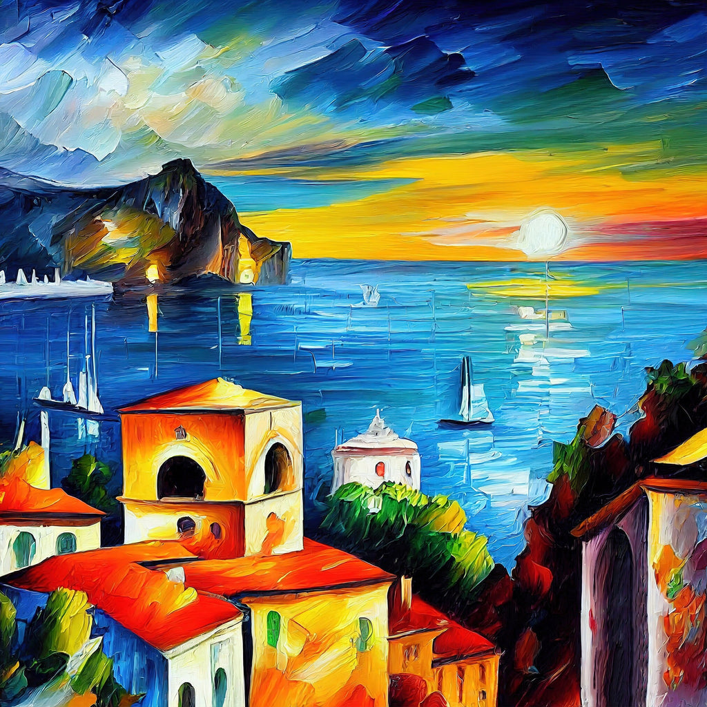 Italy Canvas Print - Amalfi Coast Art on Gallery Ready Wooden Frame