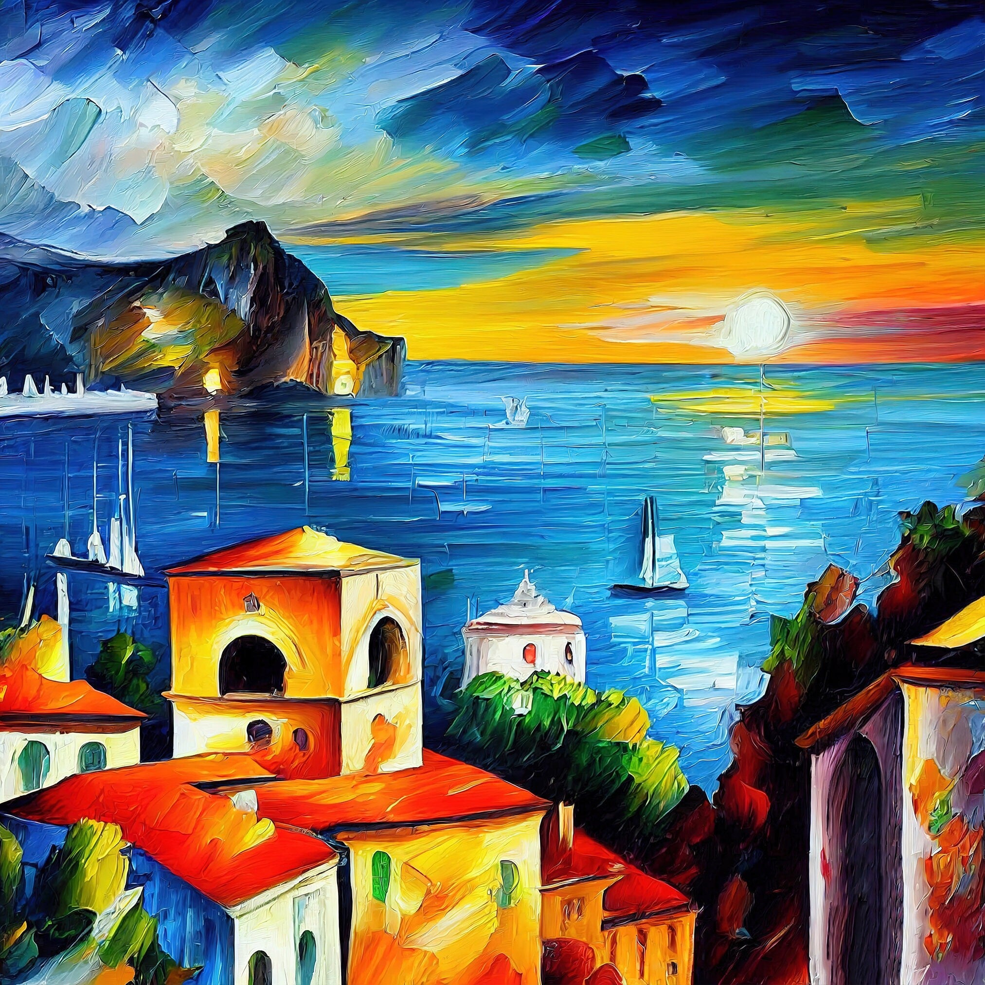 Italy Canvas Print - Amalfi Coast Art on Gallery Ready Wooden Frame