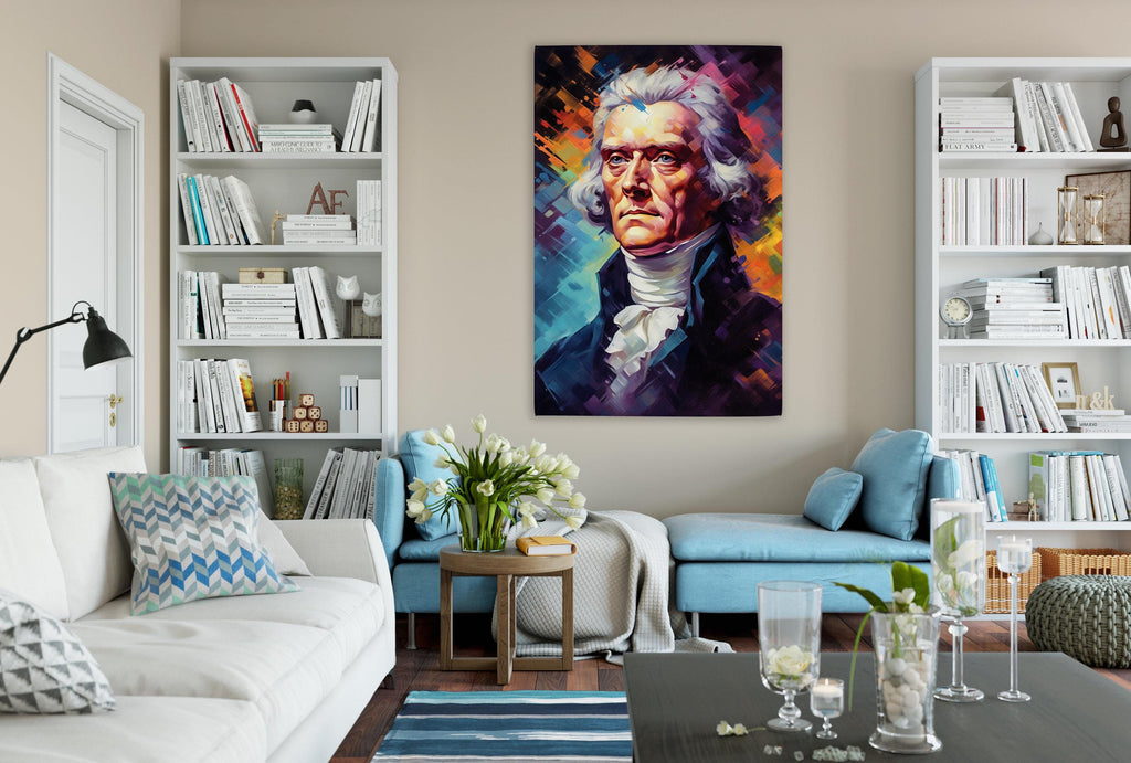 Thomas Jefferson Portrait – Extra Large Canvas Wall Art | Gallery Wrapped Canvas With Scratch Resistant Coating