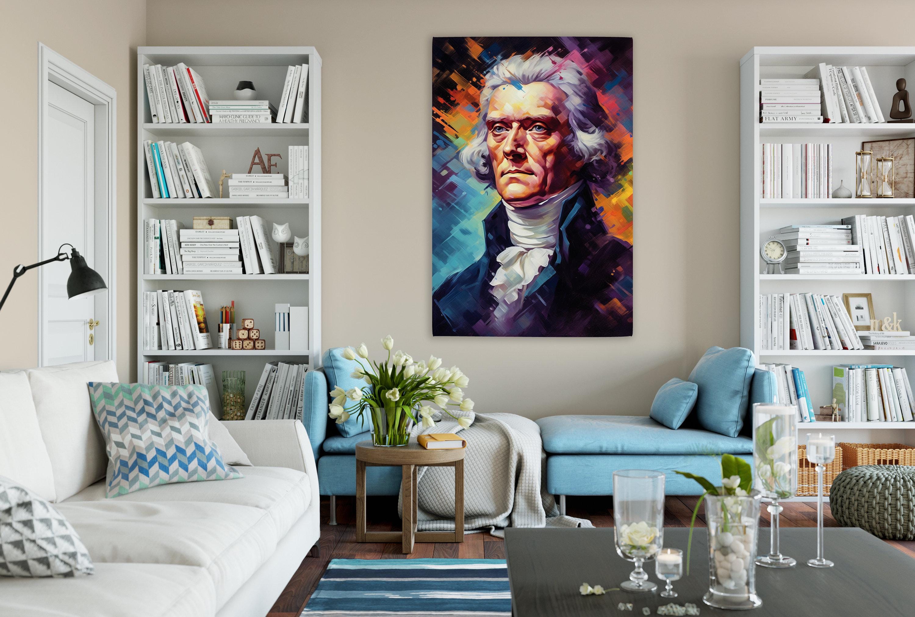 Thomas Jefferson Portrait – Extra Large Canvas Wall Art | Gallery Wrapped Canvas With Scratch Resistant Coating