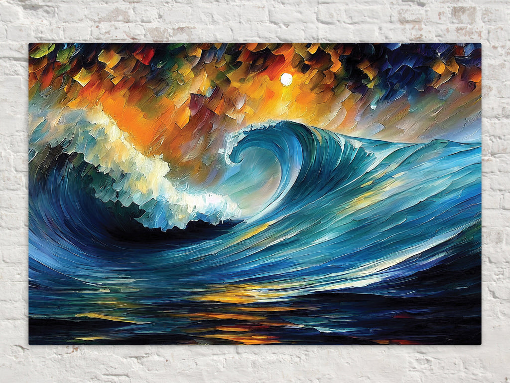 Ocean Wave Canvas Print – Vibrant Sea Canvas, Nautical Wall Art, Gallery Ready