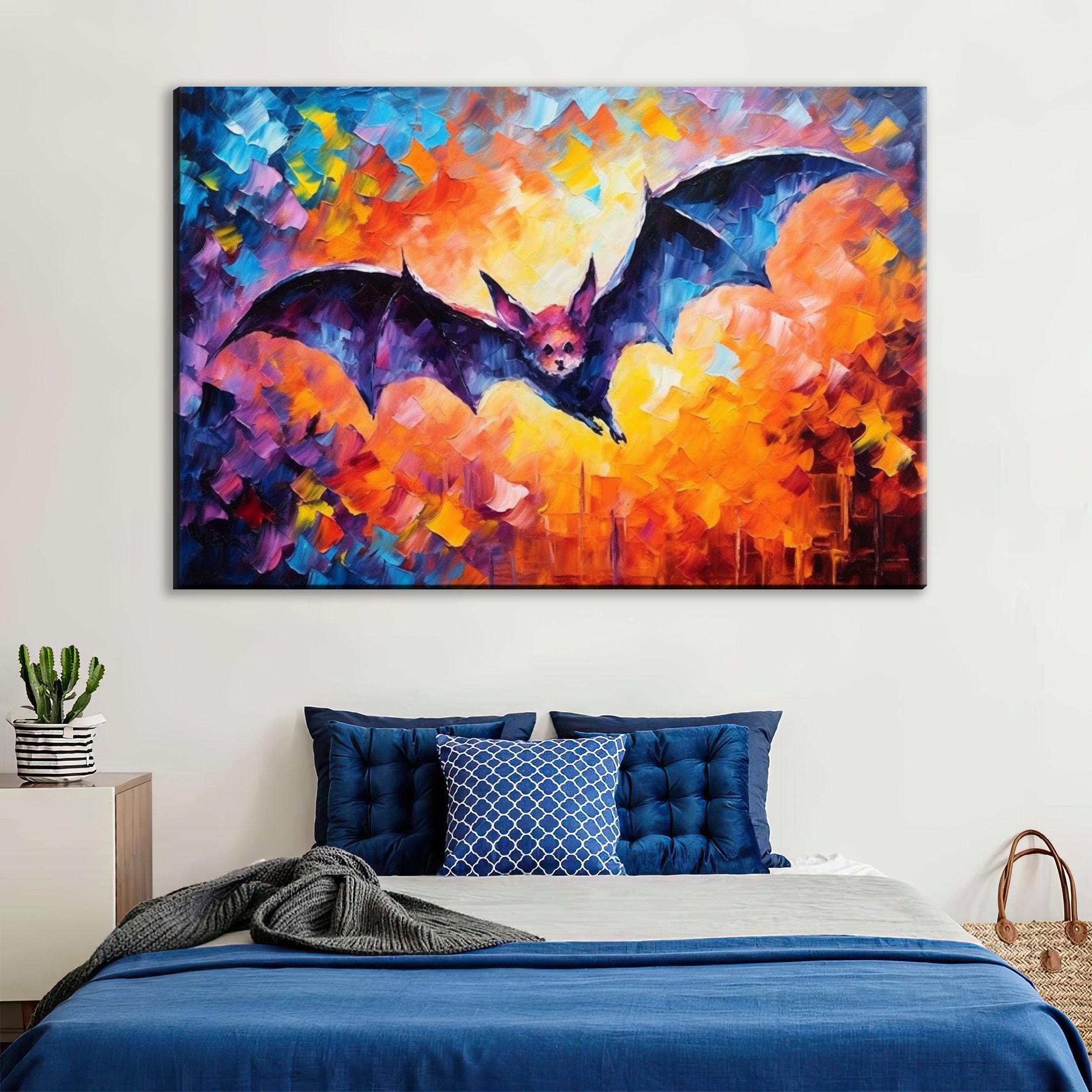 Halloween Bat Canvas - Spooky Wall Art | Large Gallery Wrapped Canvas Print