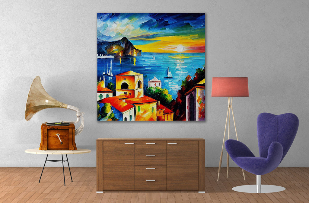 Italy Canvas Print - Amalfi Coast Art on Gallery Ready Wooden Frame