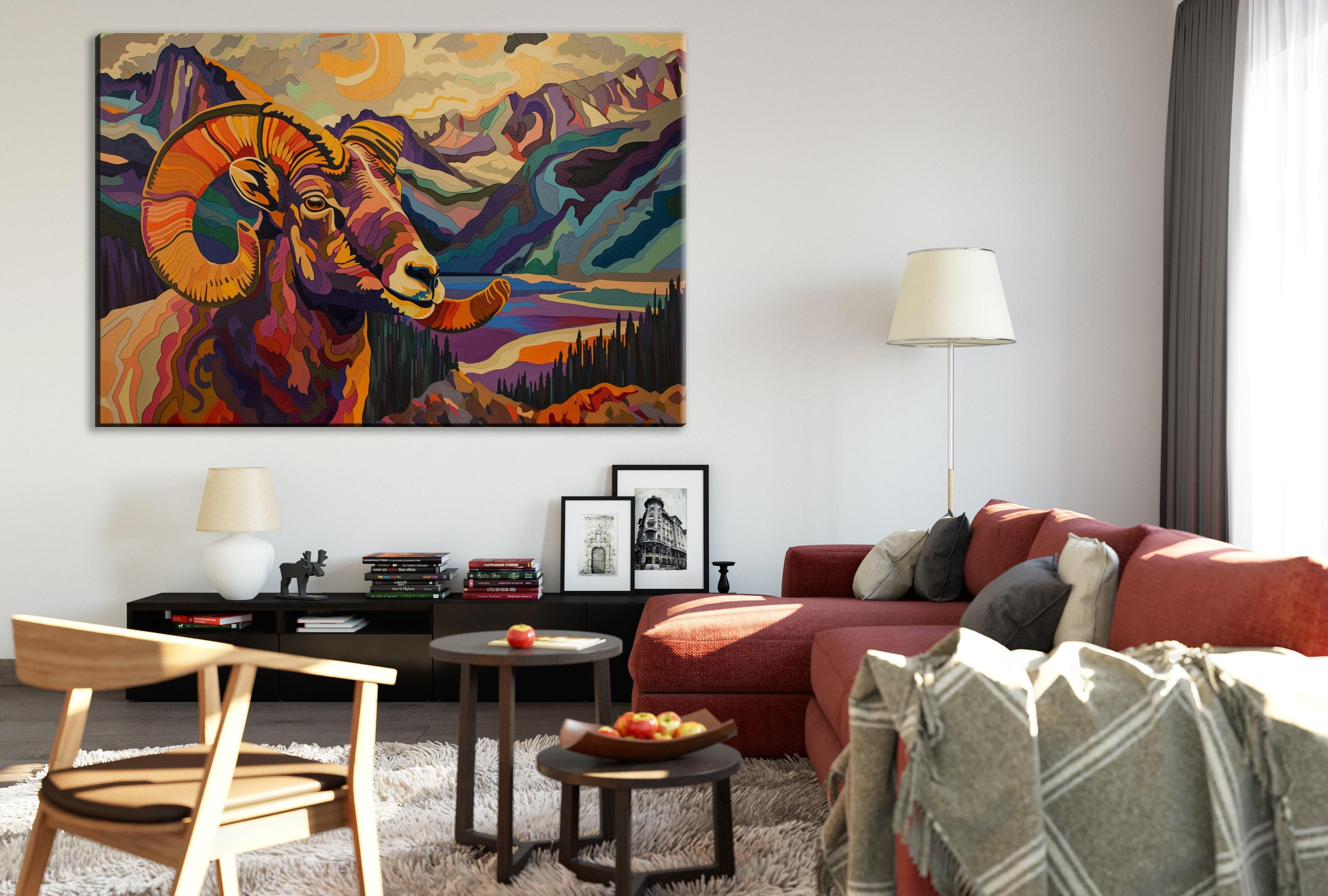 Bighorn Sheep Canvas – Vibrant Canyon Sunset Art | Gallery Wrapped, Ready to Hang