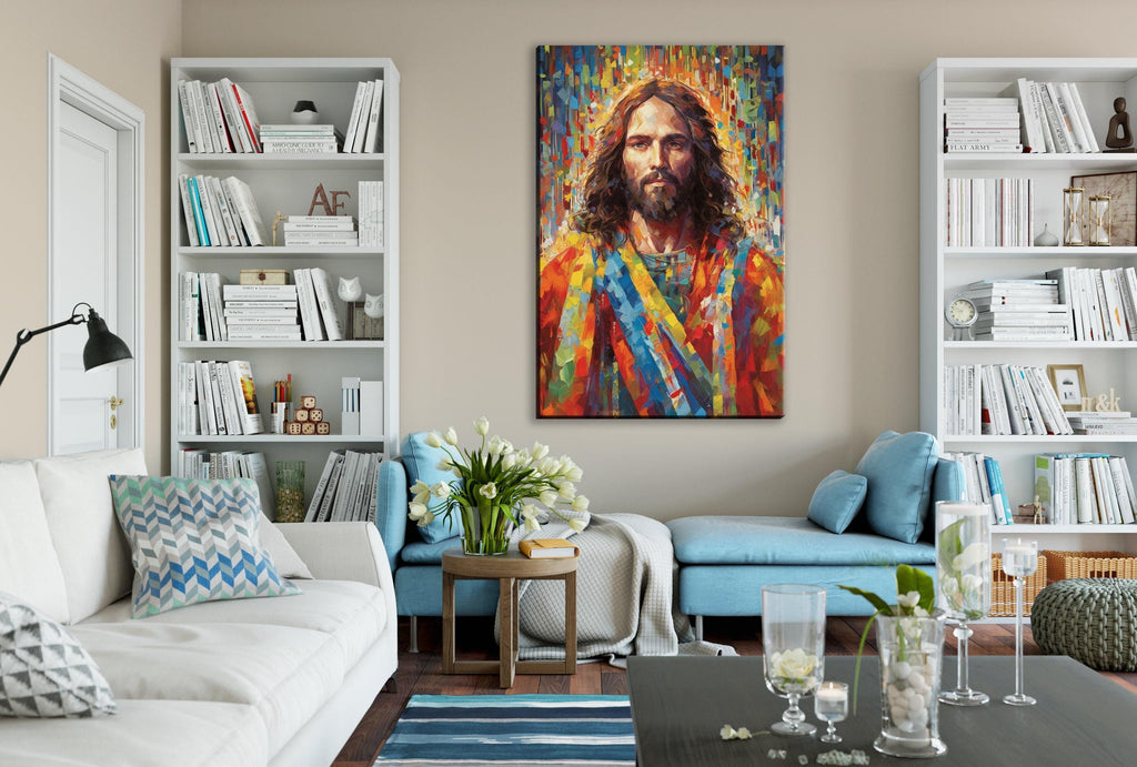 Jesus Christ Canvas Art - Large Religious Oil Painting on Gallery Ready Wood Frame