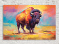 Buffalo Canvas Print | Colorful Bison Painting on Extra Large Gallery Wrapped Canvas