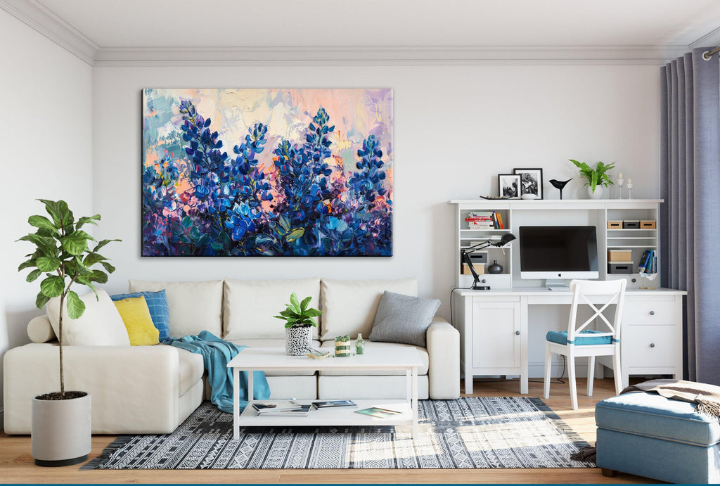 Texas Bluebonnet Art – Large Canvas Print | Gallery Wrapped Wildflower Canvas