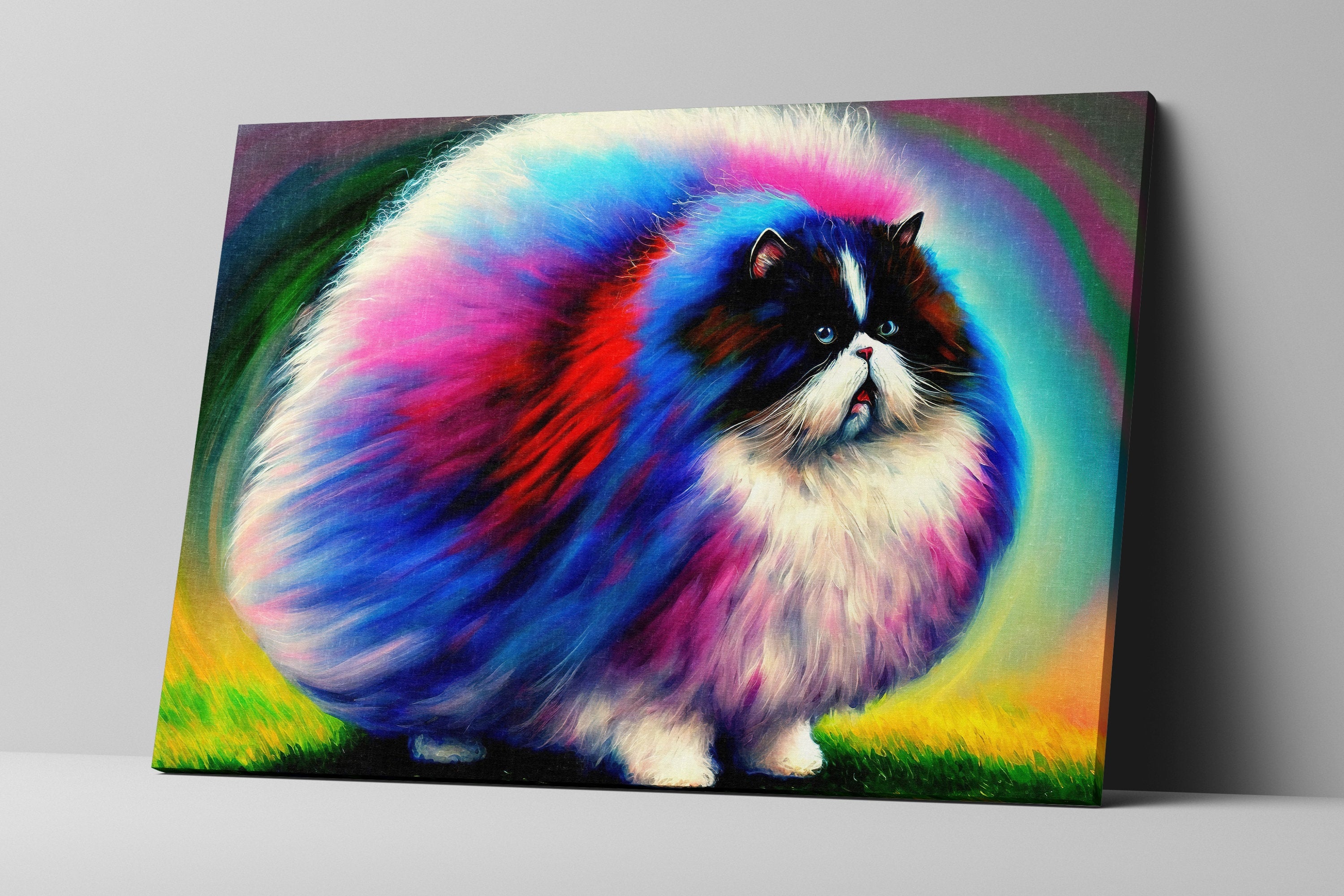 Fluffy Cat Canvas – Cute Kitten Art Print With Scratch Resistant Coating