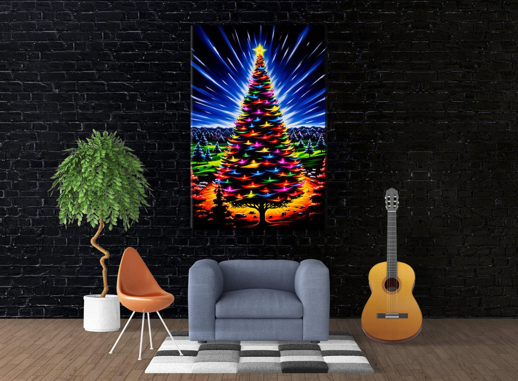 Christmas Tree Canvas - Festive Canvas Print | Gallery Wrapped, Ready to Hang Art